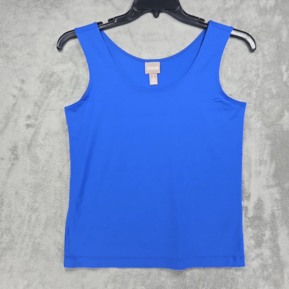 Chico's Women's Vibrant Blue Tank Top Sz 1 EUC